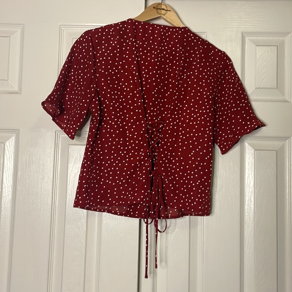 Elodie Red and White Polka Dot Blouse (Corset closed back) - Picture 4 of 9